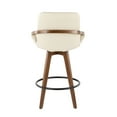 thumbnail image 3 of Cosmo Mid-Century Counter Stool in Walnut and Cream Faux Leather by LumiSource, 3 of 8