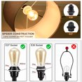 thumbnail image 5 of 1Set Drum Lamp Shades for Table Lamps, 13"x13"x10" Linen Lampshade Easy Assembly Lamp Shade E27 E26 E14 Adapters, Dark Gray, 5 of 7