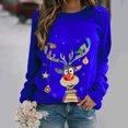 thumbnail image 1 of Suéter de manga larga con estampado de animales para mujer, Tops elegantes Vintage, camiseta de muñeco de nieve de moda callejera, cuello redondo, Otoño e Invierno, 1 of 5
