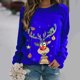 thumbnail image 3 of Suéter navideño para mujer, suéter de otoño e invierno con cuello redondo, jersey holgado de manga larga con estampado, suéter feo de punto cálido, sudadera, tops, 3 of 5