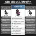 thumbnail image 4 of JONPONY Big and Tall 400LBS Gaming Chair, Ergonomic Design, Gamer Chair PU Leather with Footrest and Lumbar Support, High Back Office Chair Support 8 Hours Long Sitting, Computer Chair,Purple, 4 of 12