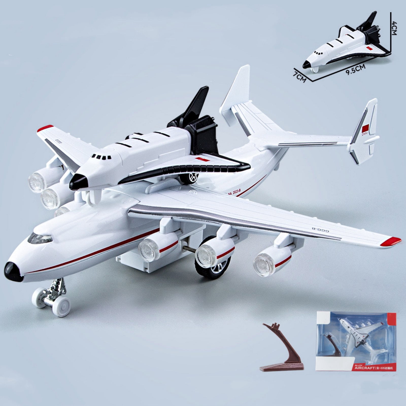 APPLAYERR 1/400 Scale An-225 Mriya Buran Orbiter Aircraft Model Soviet Diecast Plane Collectible Display Gift w Stand
