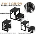 thumbnail image 5 of 3-in-1 Step Stool for Adults Kids, Waterproof Heavy Duty Bed Step with Small Stackable Chair, All Weather Compact Portable Foot Stool for Kitchen Bathroom Bedroom Indoor Outdoor, Black, 5 of 17