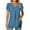 Blue, variant on Fesfesfes Woman Shirts Women's Casual Sleeve Tops V-Neck Short Sleeve T- Cute Solid Summer Loose Blouses Tops Short Sleeve Tops XL(US:10)