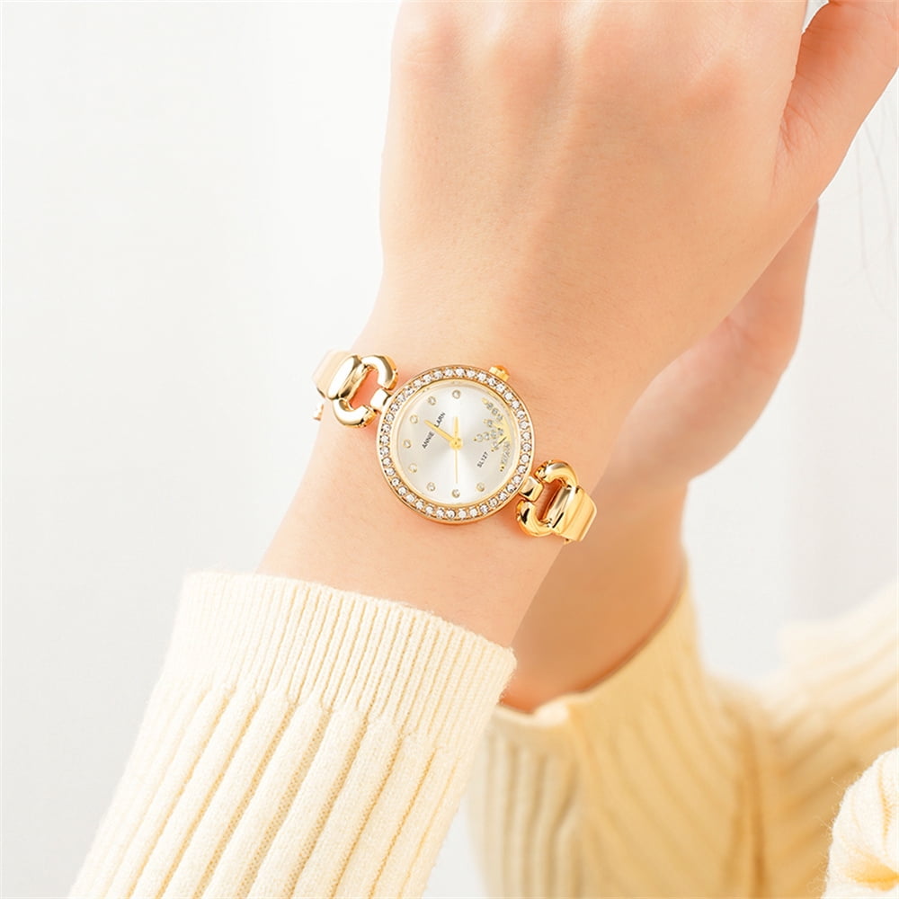 Gold Watches for Women Luxury Diamond Quartz Female Wristwatch Fashion Ladies Watch with Gift Box