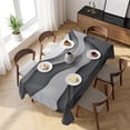 thumbnail image 3 of Black Grey Ombre Table Cloth Waterproof Tablecloths, Abstract Grey Wave Texture Gradient Tablecloth Dining Table Cover for Kitchen Party Tabletop Outdoor, Rectangle Tablecloth 54x108 Inch, 3 of 9