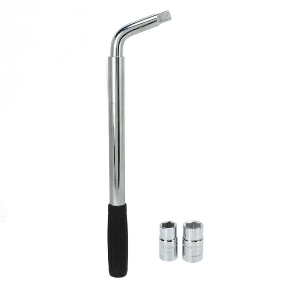 Telescoping Lug Wrench with 2 Sockets 17 19mm 21 23mm CR?V Universal Extendable Wheel Wrench