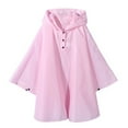 thumbnail image 2 of Kids Rain Poncho Girls Boys Toddler Cartoon 3D Jacket Hooded Rainy Day Outdoor Convenient Durable Lightweight Pink Toddler Raincoat Sizes M (7 Years-8 Years), 2 of 3