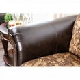 thumbnail image 5 of Traditional Tan/Dark Brown Leatherette Fabric 1pc Sofa Home Furniture, 5 of 8