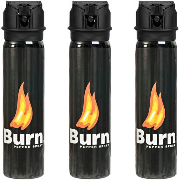 Burn Pepper Spray for Self Defense Max Strength Heavy Duty - 3.7 fl oz 3 Pack