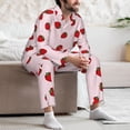 thumbnail image 7 of Kdxio Strawberry Men’s Pajama Set Pajamas For Men 2 Piece PJ Set with Men Pajama Pants and Long Sleeve T-Shirt Lounge Set-XX-Large, 7 of 7