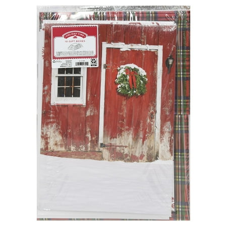 Holiday Time Christmas Gift Boxes Red Door Assorted Sizes 10