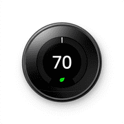 Angle View: Google Nest Learning Thermostat - Programmable Smart Thermostat for Home - 3rd Generation Nest Thermostat - Works with Alexa - Black