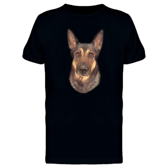 Black German Shepherd Realistic Tee Men's -Image by Shutterstock