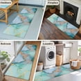 thumbnail image 6 of Teal Marble Area Rugs 2x6 for Kitchen Runner Rug, Abstract Art Modern Geometric Golden Non Slip Washable Rug Runner, Low Pile Indoor Floor Carpet Mat Bathroom Rugs for Bedroom, Kids Room, 6 of 9