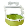 thumbnail image 5 of Serenable Bird Perch Stand Parrot Stand Play Stands Desktop with Cups Parrots Exercise Parrots Poop Stands for Budgie Conures Parakeets Green, 5 of 9