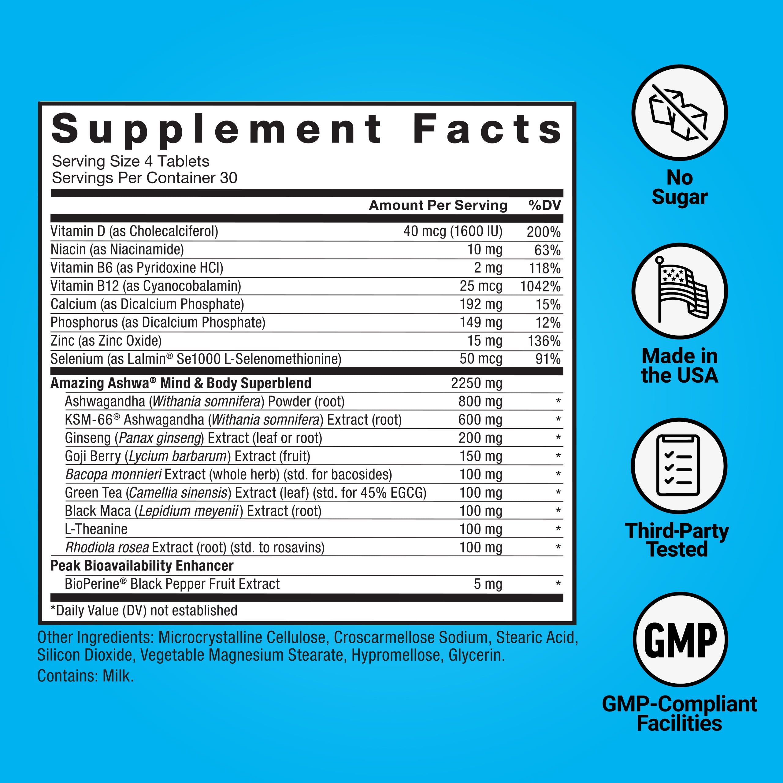 Force Factor Amazing Ashwa with KSM-66 Ashwagandha for Stress Relief, Cortisol Balance, Memory, Focus & Immune Health, Clinical Strength, 120 Tablets