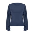 thumbnail image 4 of ManxiVoo Sophisticated Long Sleeve Blouse with Delicate Lace Detail Versatile Casual to Business Tops for Women 2025 Essential Wear XXL Size Navy, 4 of 7