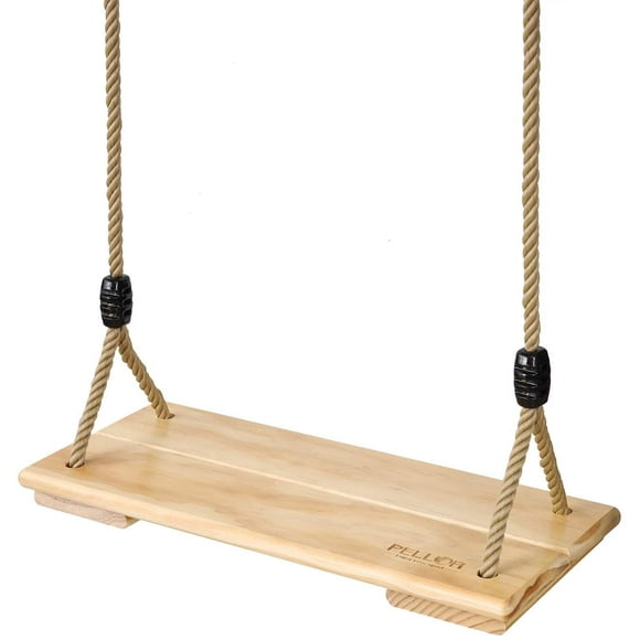 Balançoire en bois, Balançoire de planche de jardin adulte/enfant, pour jeux de plein air avec corde réglable en hauteur, 200 kg