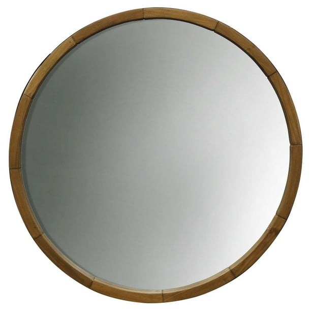 Threshold Round Decorative Rustic Charm Wood Wine 23 5 Inches Height X Width 1 Depth Barrel Finish Frame Wall Mounted Mirror Com Threshold Round Decorative Rustic Charm, Wine Barrel Mirror Target