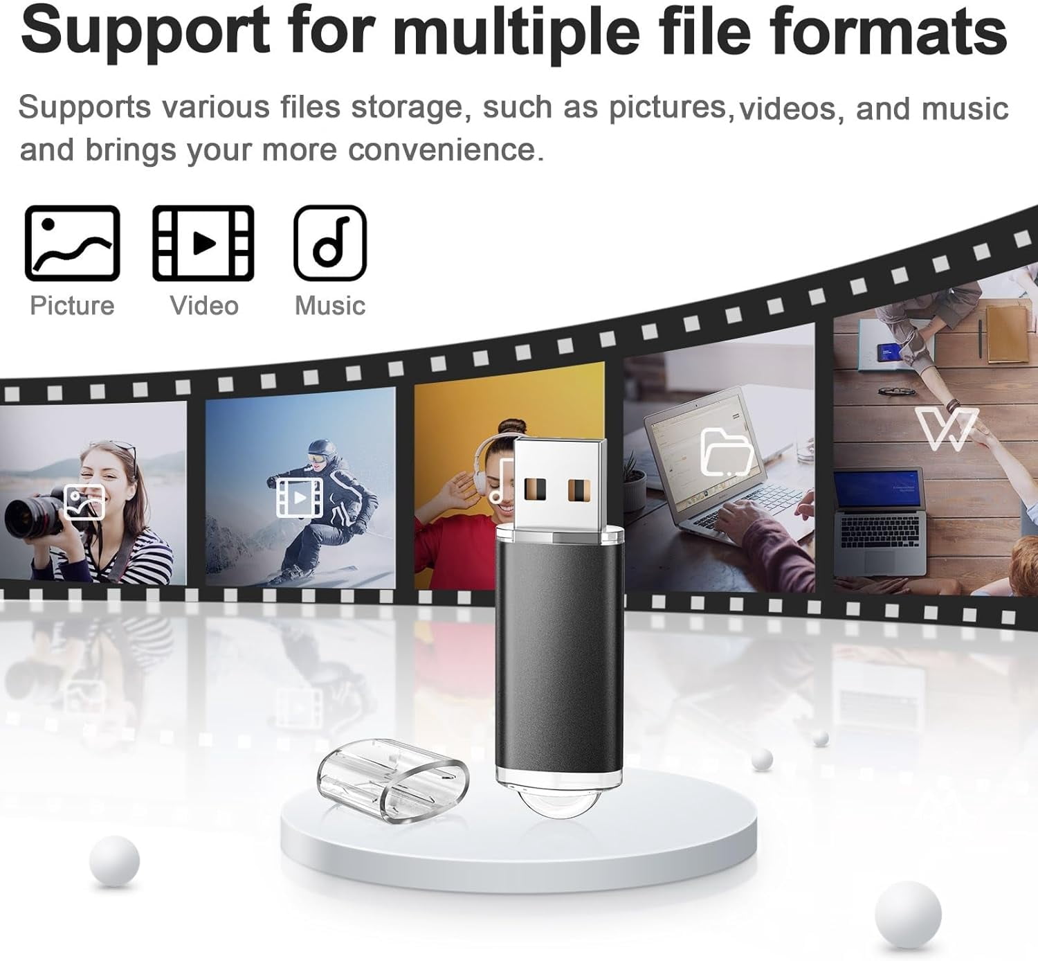 10 Pack 8GB USB 2.0 Flash Drive Memory Stick Thumb Drives (5 Mixed Colors: Black Blue Green Red Silver)