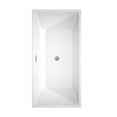 thumbnail image 4 of Sara 63" Freestanding Bathtub in White with Floor Mounted Faucet, Drain and Overflow Trim in Brushed, 4 of 7