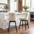 thumbnail image 5 of TEWLOSS Swivel Bar Stools, 30" Bar Height Faux Leather Chairs with Back for Home Bar, Beige, 5 of 10