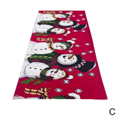 

35*180cm Christmas Party Table Runner Merry Christmas And Runner Linen Cotton Happy New Snowman U7N1