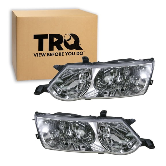 TRQ 2 Piece Headlight Assembly Set Driver & Passenger Side Fits 2002-2003 Toyota Solara TO2502145 TO2503145