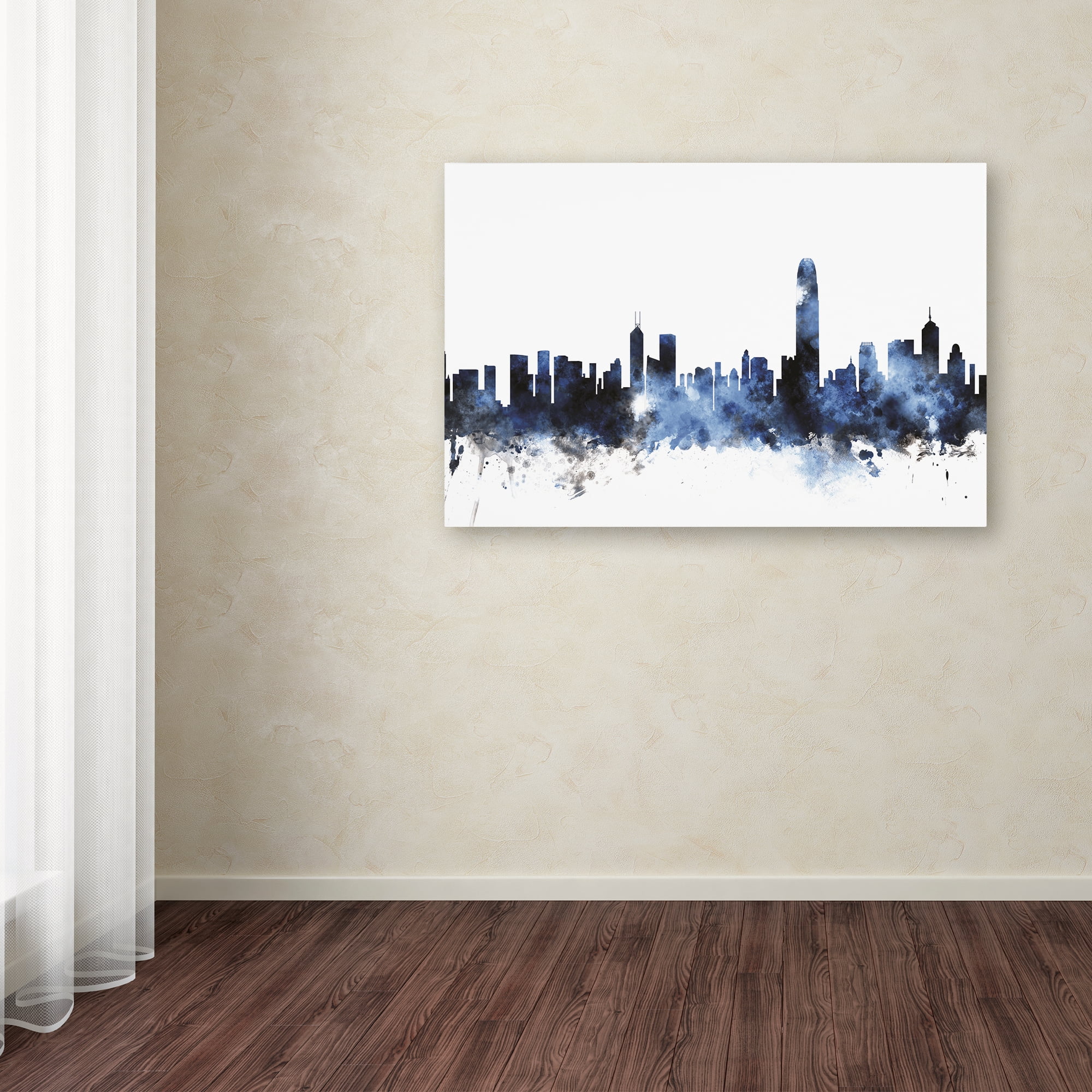 Trademark Fine Art 'Hong Kong Skyline' Canvas Art by Michael Tompsett