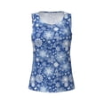 thumbnail image 4 of Lsque whiet Snowflake blue background Printed Workout Tank Tops for Women, Athletic Sports Tank Tops, Compression Sleeveless Dry Fit Shirts,Sleeveless Yoga Shirt-XX-Large, 4 of 9