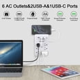 thumbnail image 3 of Wall Mount Surge Protector - 6 AC Outlets, 3 USB (1 USB-C) Charging Ports, Surge Protection for Home, Office, 3 of 7