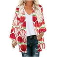 thumbnail image 2 of Nouveaux Hauts pour Femmes 2023 Mode Col Rond Grande Taille T-Shirt à Manches Longues Blouse Imprimée Automne Chandail en Molleton à Manches Longues pour Femmes, 2 of 5