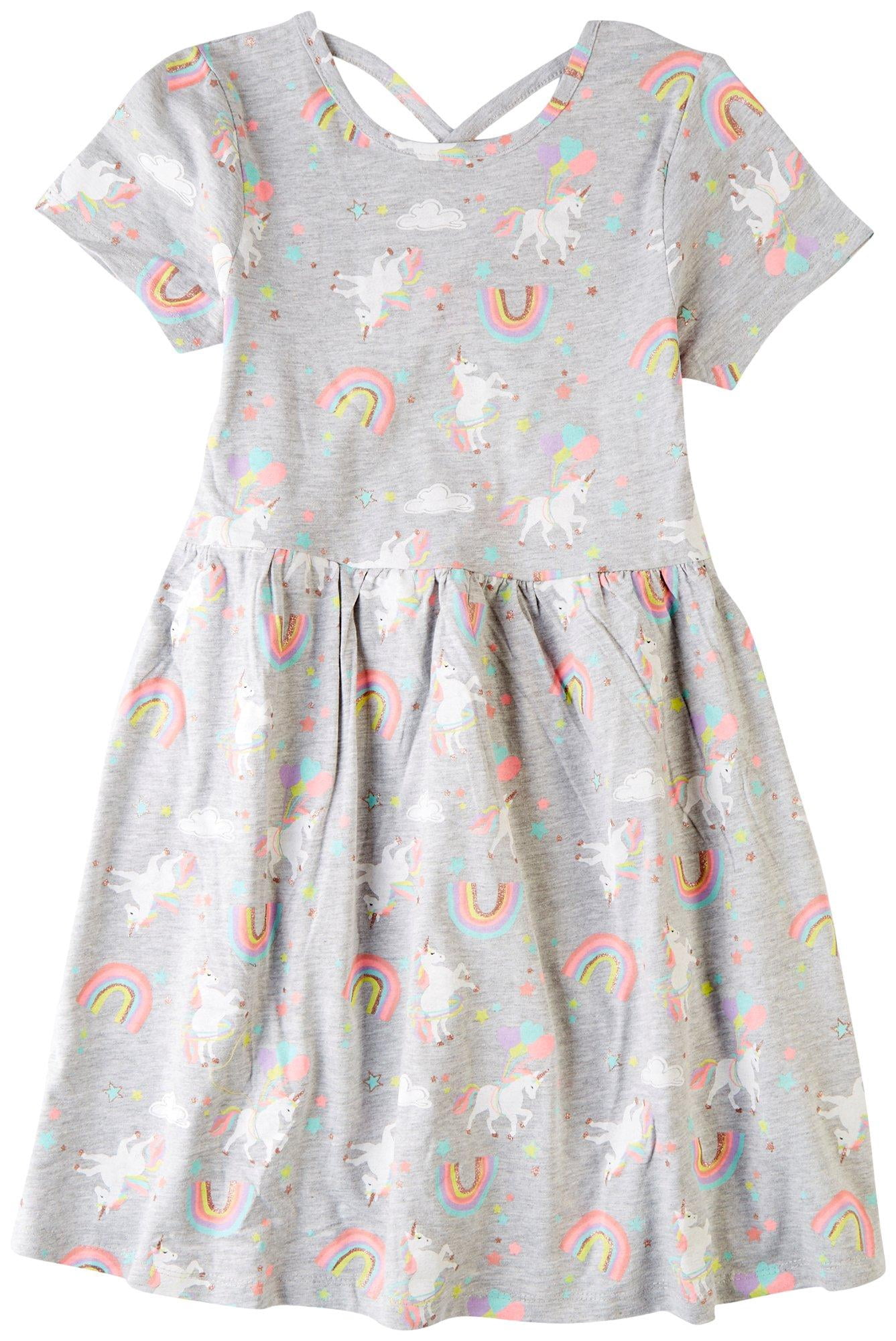 Girls Rainbow Unicorn Dress 