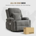 thumbnail image 4 of JONPONY Kneading Massage Rocker Recliner Chair with 4-Point 3D Kneading Massage and Heat Ergonomic Lounge Chair for Living Room with Rocking Function and 2 Cup Holders, USB Charge Port,Gray, 4 of 12