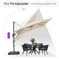 thumbnail image 6 of PURPLE LEAF 9 Feet Patio Umbrella with Base Outdoor Cantilever Square Umbrella Aluminum Offset Umbrella with 360-degree Rotation for Garden Deck Pool Patio, Beige, 6 of 14