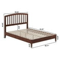 thumbnail image 4 of Solid Wood Low Profile Platform Bed - Traditional Design, Walnut Finish - Full Size Bed Frame, 4 of 5