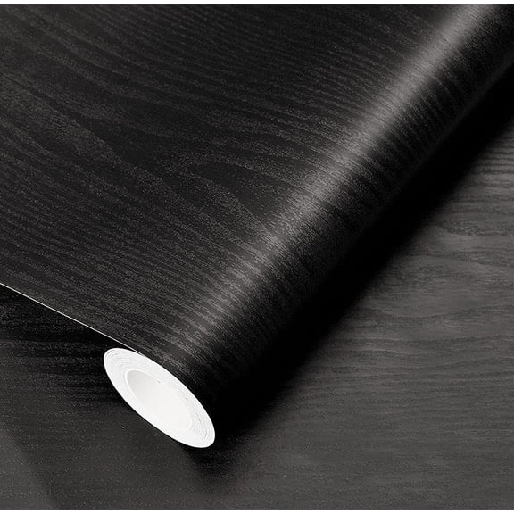 15.7"x118" Black Wallpaper Peel Border Sticker & Stick Border Sticker Wood Paper Black Wallpaper Wood Large Waterproof Wallpaper Border Self Adhesive Wallpaper For Wall Countertop Cabinet