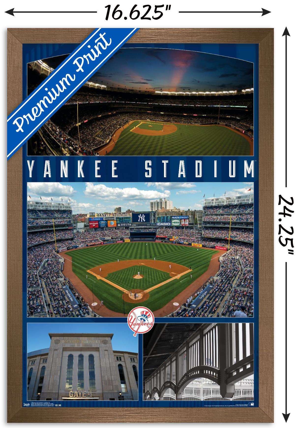 MLB New York Yankees - Stadium 16 Wall Poster, 14.725" x 22.375", Framed