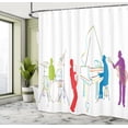thumbnail image 5 of Ambesonne Colorful Shower Curtain, Retro Jazz Band Music, 69"Wx75"L, Multicolor, 5 of 5