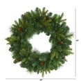 thumbnail image 4 of Nearly Natural 24" Mixed Pine Artificial Christmas Wreath with 35 Clear LED Lights and Pinecones, 4 of 6