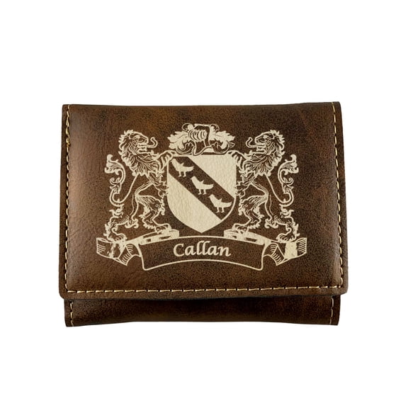 Callan Irish Coat of Arms Rustic Leather Wallet