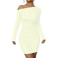 thumbnail image 1 of Women'S Off-The-Shoulder Long-Sleeved Ruffled Bodycon Cocktail Mini Dress XL, 1 of 10