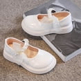 thumbnail image 6 of Viluyesy Girls Patent Leather Shoes Girls Flats Pearl Bow Princess Flats, Non Slip Soft Sole Performance Shoes Beige Size 10.5 Little Kid, 6 of 8