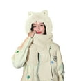 thumbnail image 2 of ZSQDM Women Winter Slouchy Knit Warm Cute Strawberry Hats Wool Cap Scarf Two In One Winter Warm Hood Scarf Hat beanies Cowgirl Hat Bomber Hats Cat Nail Caps, 2 of 4