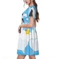thumbnail image 2 of Naloa Collie in Bathtub Print Womens Summer A-Line Dress with Pockets,Short Sleeve Dresses,Flowy Beach Swing Dress for Vacation Travel, 2 of 6