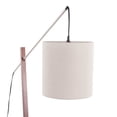 thumbnail image 7 of Arturo Contemporary Floor Lamp in Walnut Wood and Satin Nickel with Grey Fabric Shade by LumiSource, 7 of 7