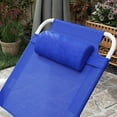 thumbnail image 2 of GVN Patio Lounge Chair,Outdoor Chaise Lounge Chair,Folding Chaise Lounge, Outdoor Sun Tanning Chair, 4-Position Reclining Back, Armrests, Removable Pillow, Blue, 2 of 10