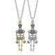 thumbnail image 4 of Envío rápido 2 piezas Retro esqueleto fantasma collares magnéticos collar de Halloween para mejores amigos parejas tomados de la mano collares de calavera regalos, 4 of 4