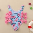 thumbnail image 2 of Bathing Suit for Girls One Piece Toddler Swimsuit Girl 3T, Girls Summer Floral Print Swimsuit With Bow Back Detail Ruffle Bathing, 2 of 6